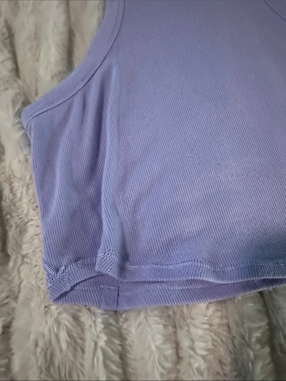 Lululemon Cropped Hold Tight Tank Sleeveless Ribbed Crop Tank Top - Lavender 6